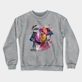 Valentines Pitbull art - Unleashing love, one wag at a time Crewneck Sweatshirt